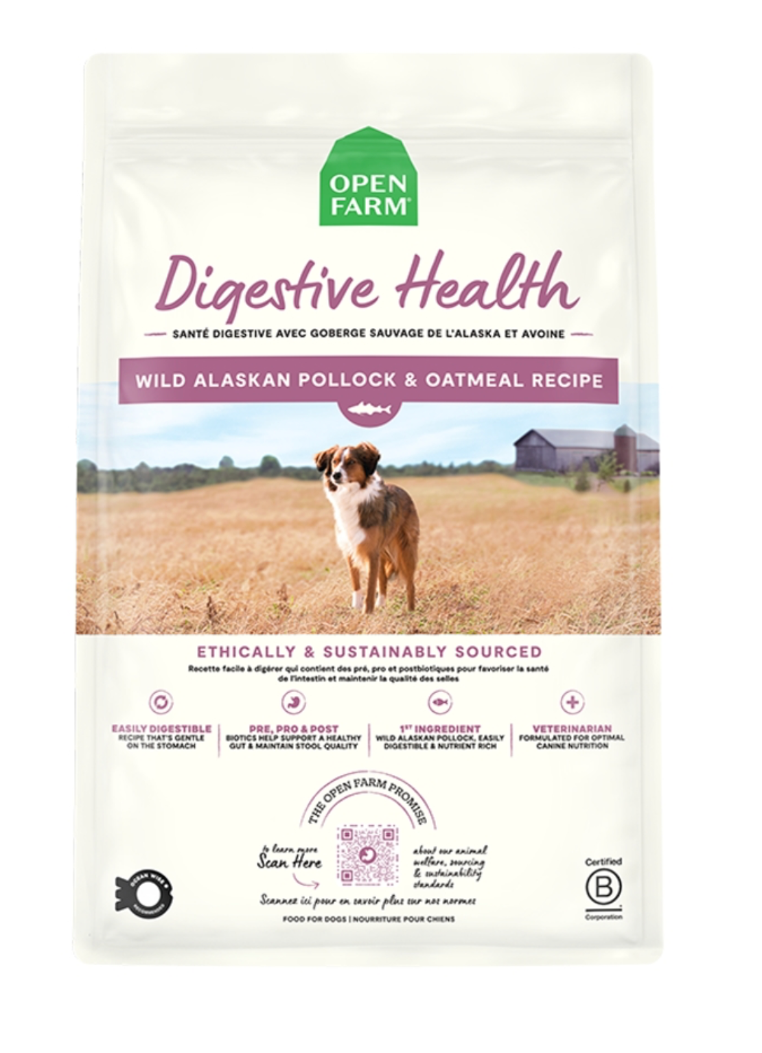 OPEN FARM DOG DIGESTIVE HEALTH POLLOCK & OATMEAL 4LBS