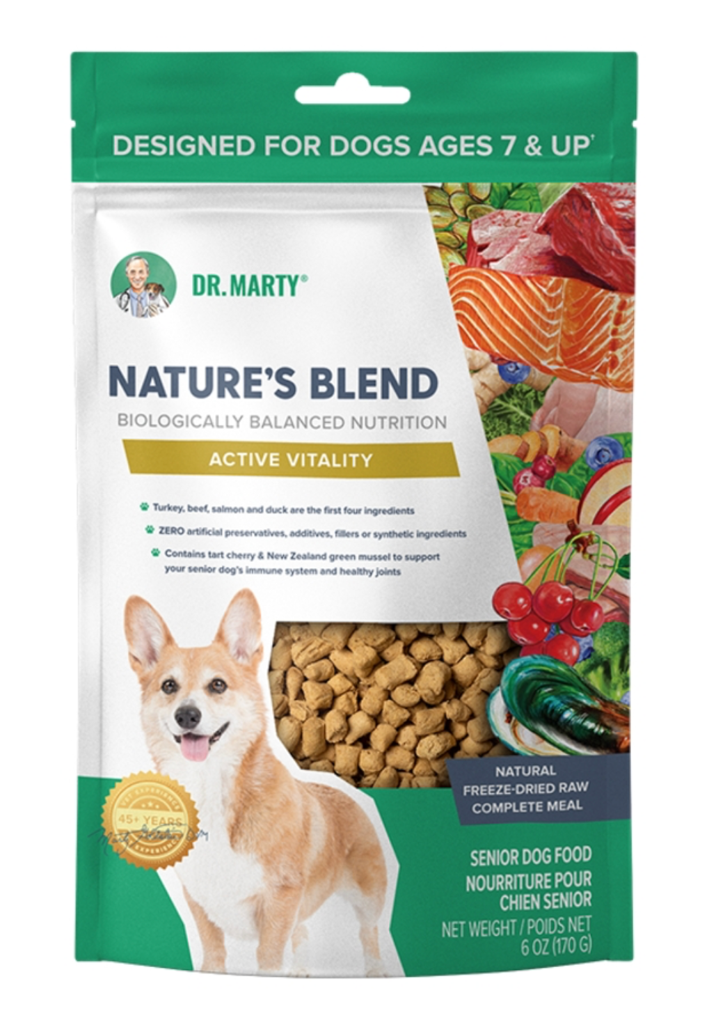 DR. MARTY DOG FREEZE-DRIED NATURE'S BLEND ACTIVE VITALITY 6OZ