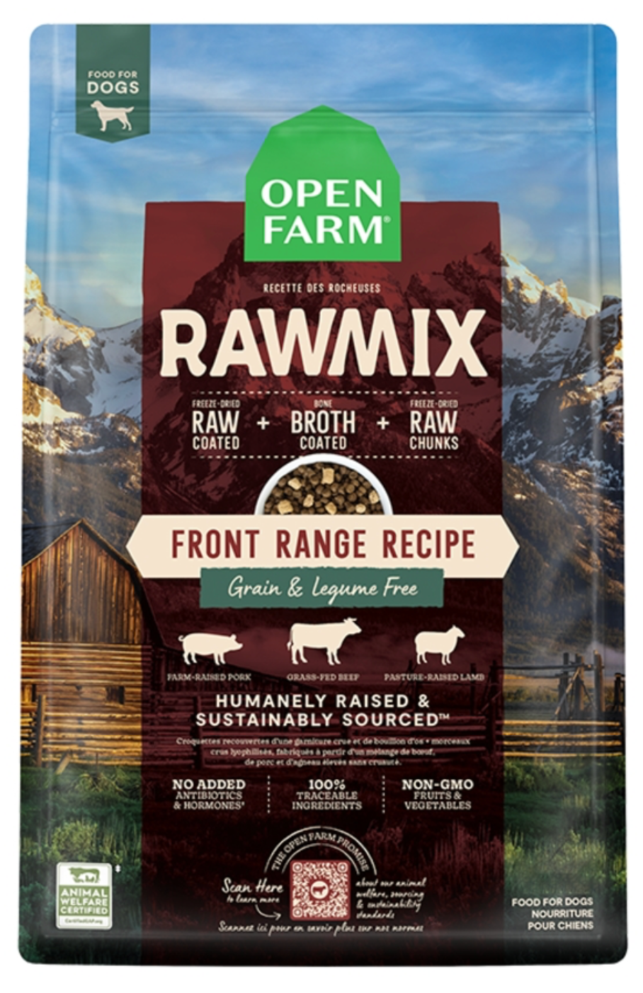 OPEN FARM DOG GRAIN FREE RAWMIX FRONT RANGE 20LBS