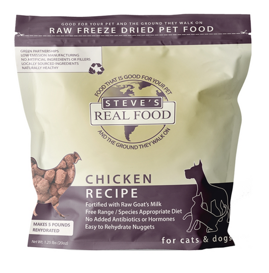 STEVE'S REAL FOOD DOG & CAT FREEZE-DRIED CHICKEN NUGGETS 1.25LBS