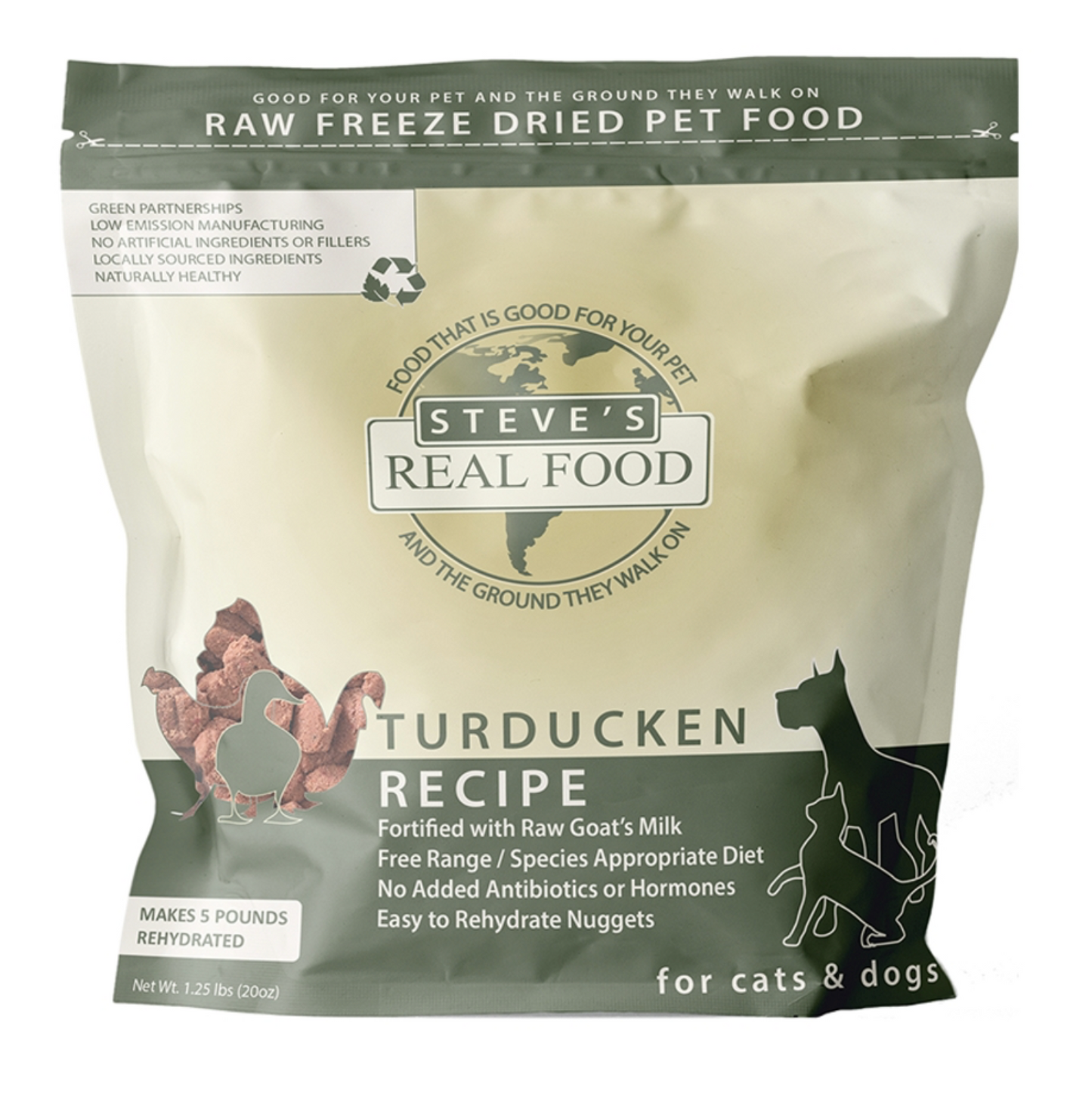STEVE'S REAL FOOD DOG & CAT FREEZE-DRIED TURDUCKEN NUGGETS 1.25LBS