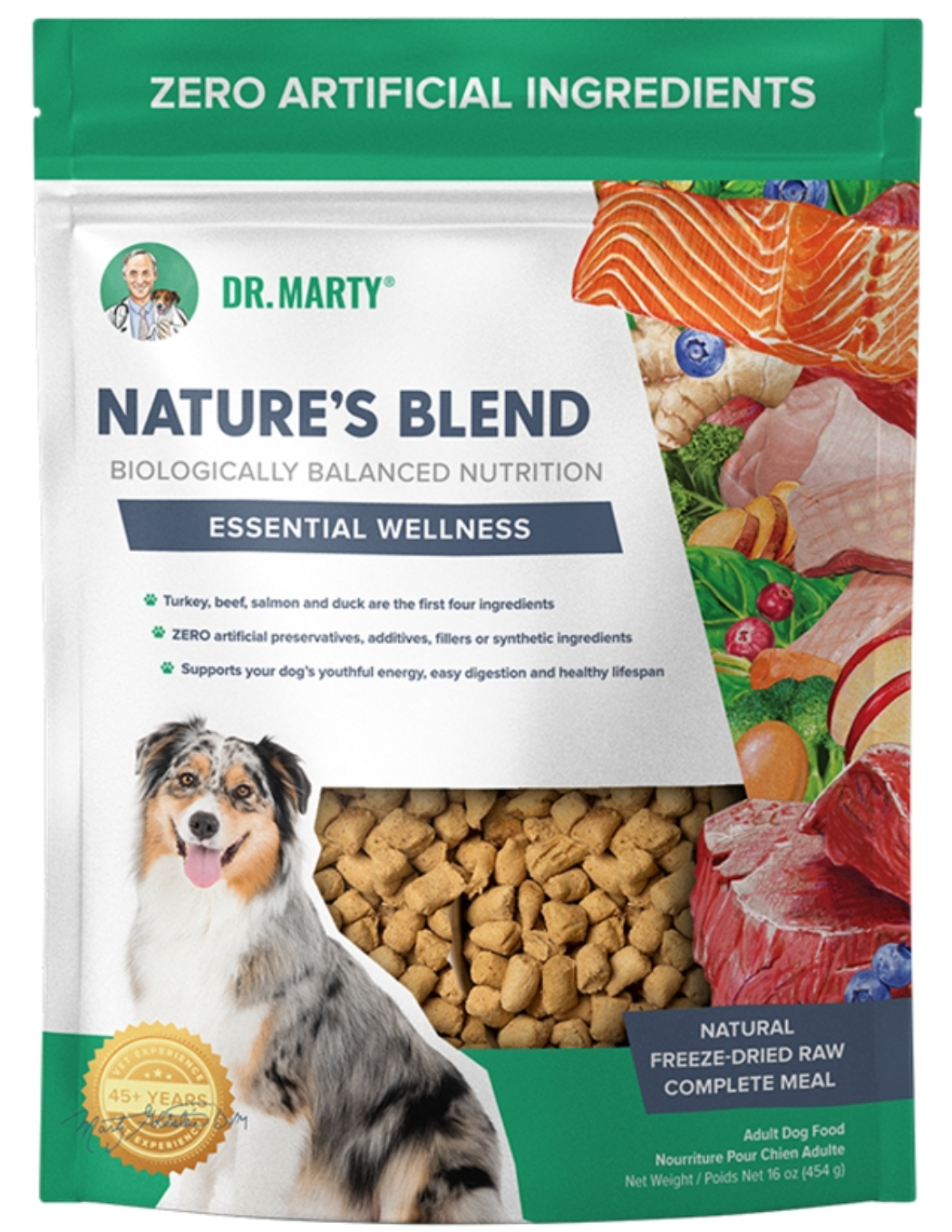 DR. MARTY DOG FREEZE-DRIED NATURE'S BLEND ESSENTIAL WELLNESS 16OZ