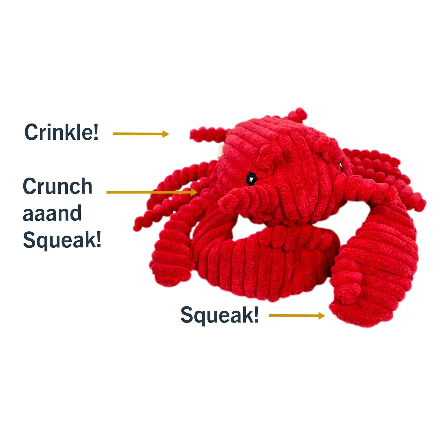 Tall Tails Crunch Plush Lobster Dog Toy - 14"